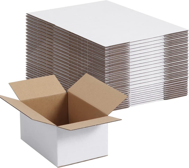 SPEPLA Shipping Boxes 6x4x3 Set of 40, White Corrugated Cardboard Box for Mailing Business Packaging - Image 1